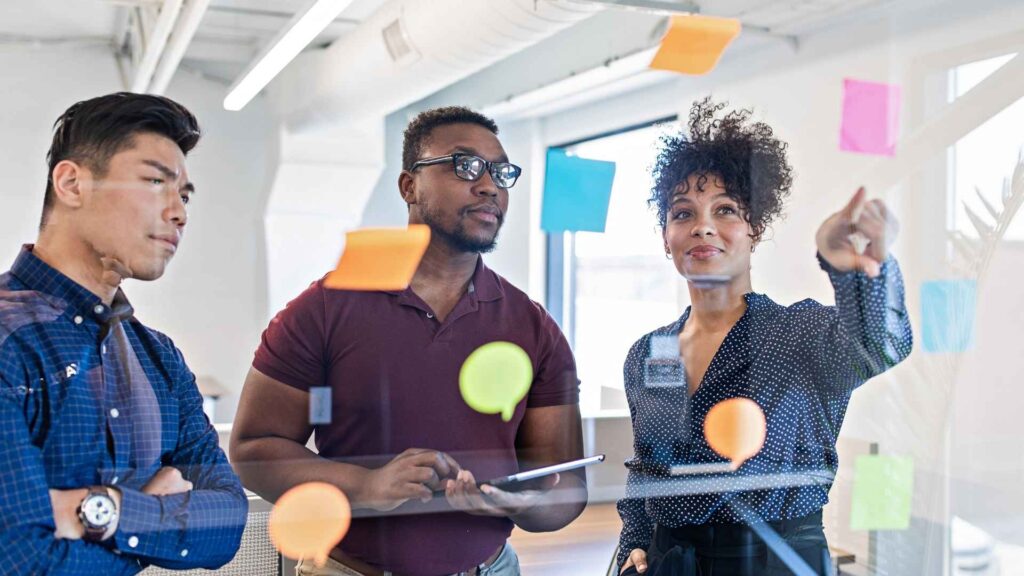 An outsourced team at work.