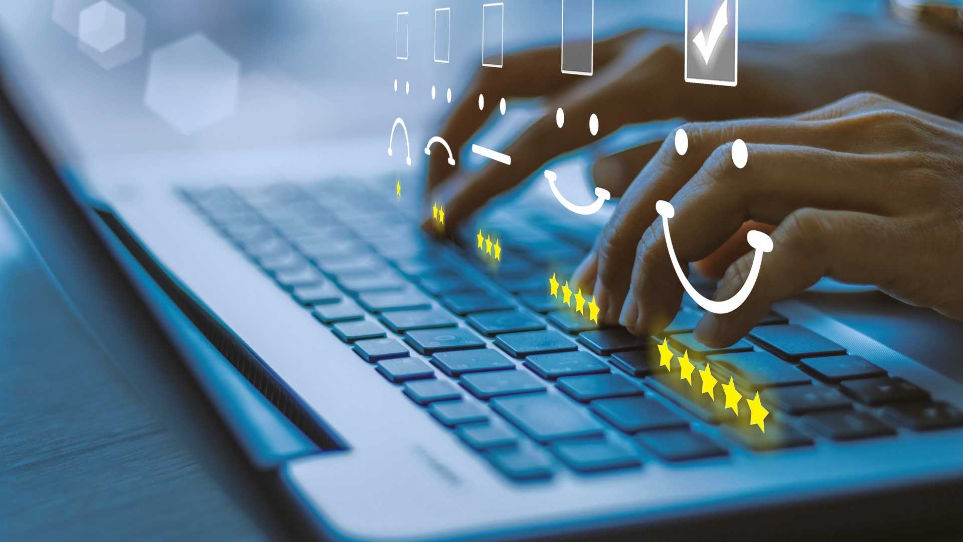 A customer leaving a feedback.